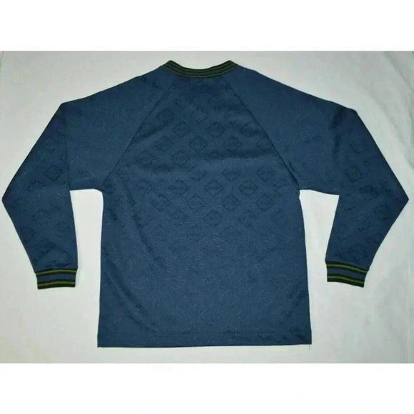 VTG Levis SilverTab Embossed Logo Sweater Navy Blue Long Sleeve Shirt M V Neck - Picture 4 of 4
